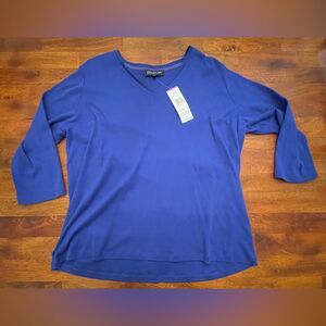 New! Jones New York Royal Blue Top - 2X